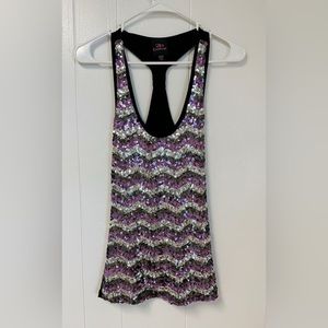 Bebe Sequin Tank Top